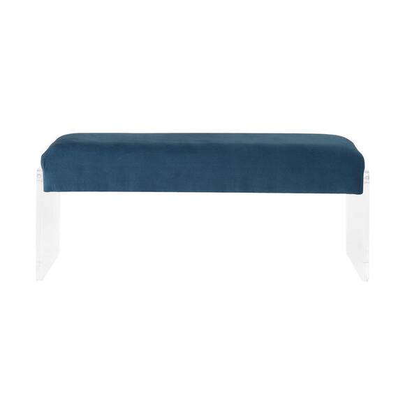 Acme Furniture Marah Teal and Clear Acrylic Bench