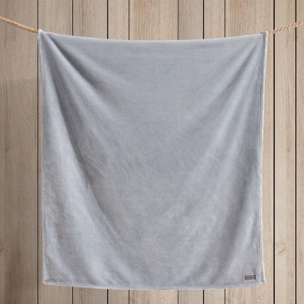 Ultra Lux Soft Plush Gray Reversible Throw Blanket