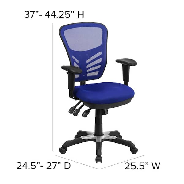 Flash Furniture Mesh Swivel Ergonomic Task Chair in Blue HL0001BL