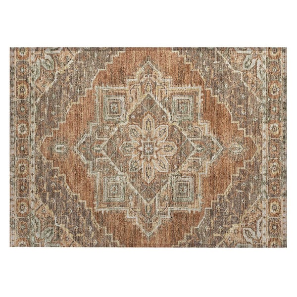 Chantille Machine Washable Indoor/Outdoor Abstract ACN2704 Paprika 2 ft. x 3 ft. Accent Rug