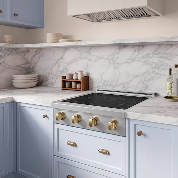 Autograph Edition 30 in. Paramount Induction Rangetop with 4 Element Cooktop in Stainless Steel and Champagne Bronze