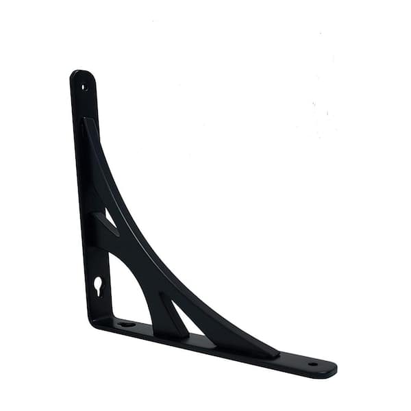8in. Black Steel Contempo Decoration Shelf Bracket