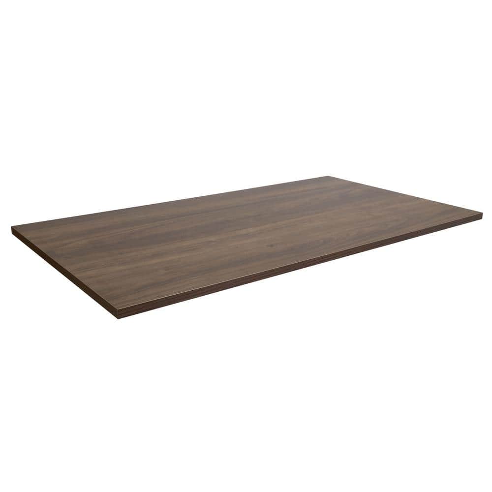 Adrift Brown Adjustable Height Sit-Standing Desk with Black Base
