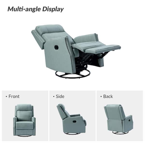 JAYDEN CREATION Helena Genuine Leather Manual Swivel Rocking