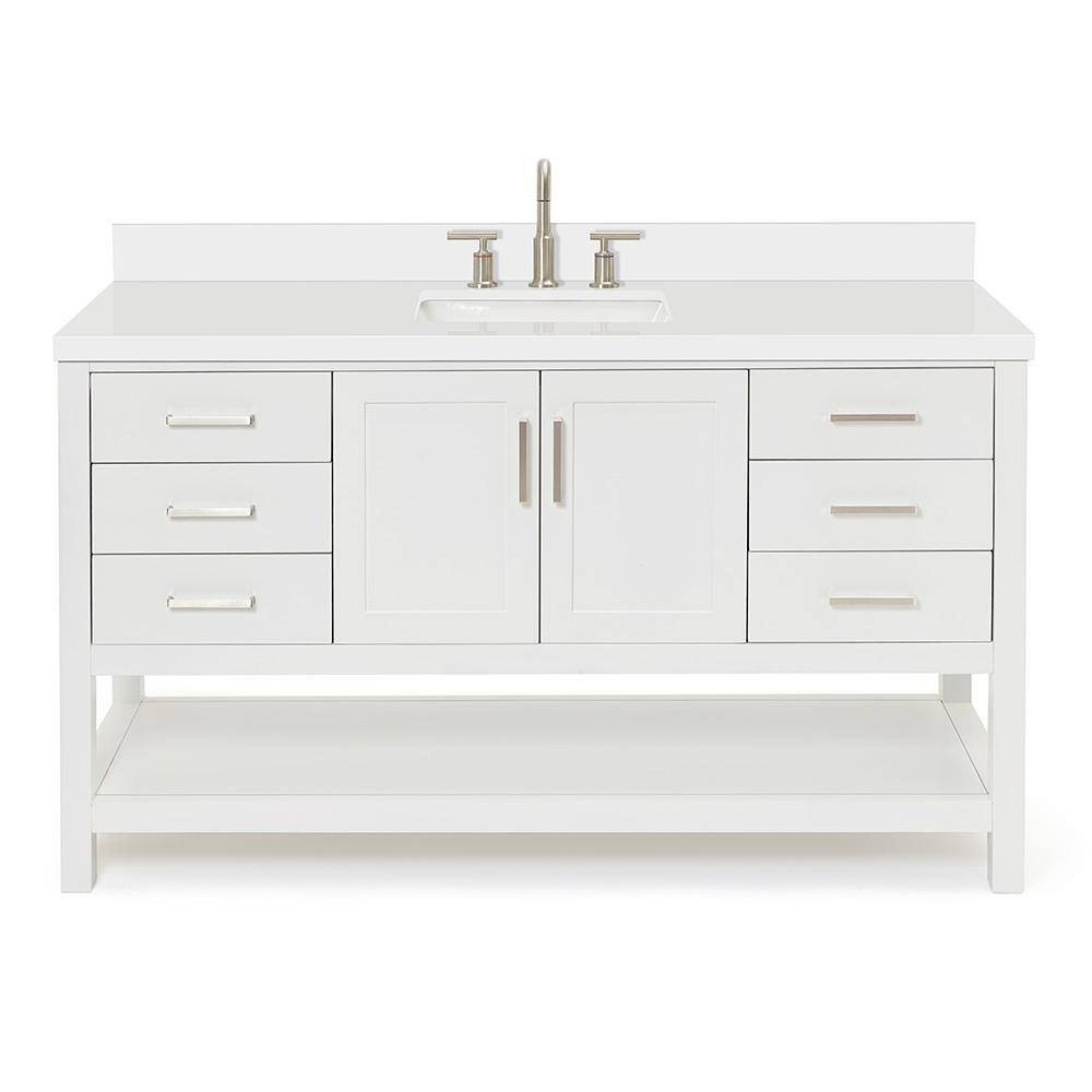Magnolia 61" White Freestanding Single Bathroom Vanity Set
