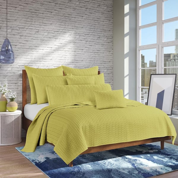 J QUEEN NEW YORK INC Cabo Chartreuse Polyester Euro Quilted Sham