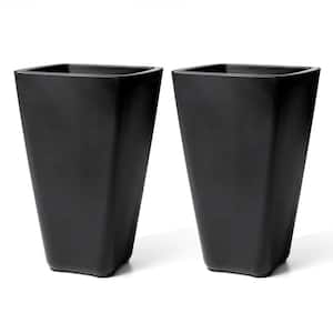17 in. x 26 in. Bridgeview Tall Planter Black (2-Pack)