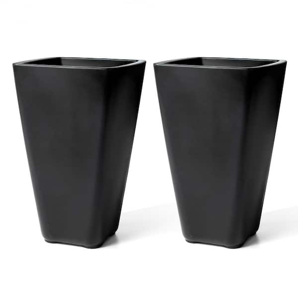 Step2 17 in. x 26 in. Bridgeview Tall Planter Black (2-Pack)