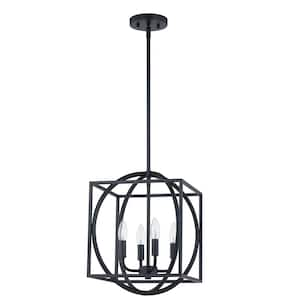 Aly 4-Light Black Lantern Pendant Light