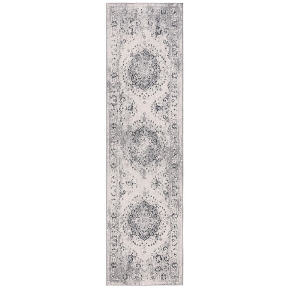 Odyssey 2 ft. x 8 ft. Gray/Ivory Distressed Ornate Runner Rug price history on PriceWatchPro