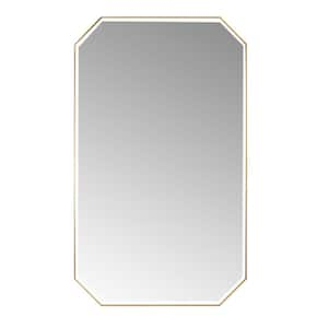 Sabadell 24 in. W x 40 in. H Octagon Stainless Steel Framed Wall Bathroom Vanity Mirror in Brushed Gold