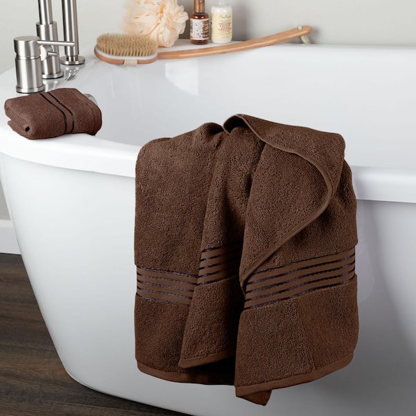 6-Piece Chocolate 100% Cotton Bath Towel Set 509376ROR - The Home
