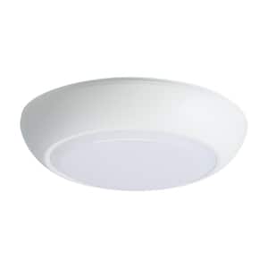 CLD 7 In. White Flush Mount with Frosted Glass Shade