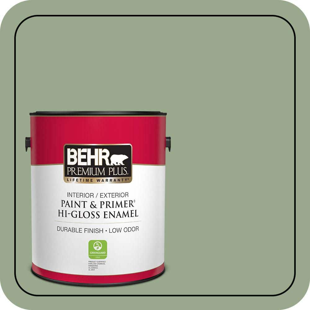 1 gal. #PPU11-05 Pesto Green Hi-Gloss Enamel Interior/Exterior Paint & Primer price history on PriceWatchPro