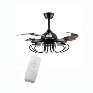 42 in. LED Indoor Black Retractable Ceiling Fan with Light Kit and Remote