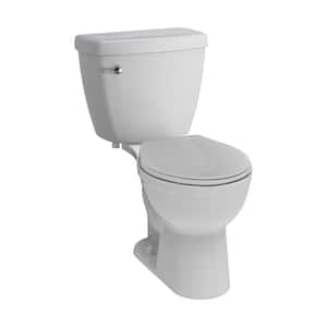 Foundations 2-piece 1.28 GPF Single Flush Round Front Toilet in White Seat Included (3-Pack)