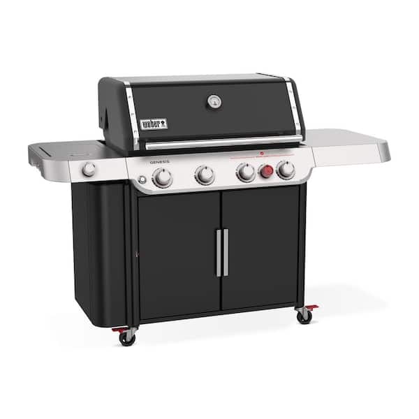 Weber Genesis 4-Burner Propane Gas Grill in Black with Side 36410001 - The Home Depot