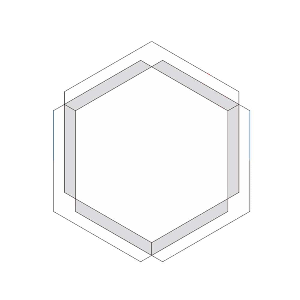 28 in. W x 31.5 in. H Hexagon Frameless Wall-Mounted Silver Decorative Wall