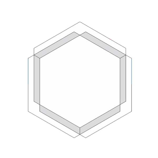 Unbranded 28 in. W x 31.5 in. H Hexagon Frameless Wall-Mounted Silver Decorative Wall Mirror for Home, Living Room, Bedroom