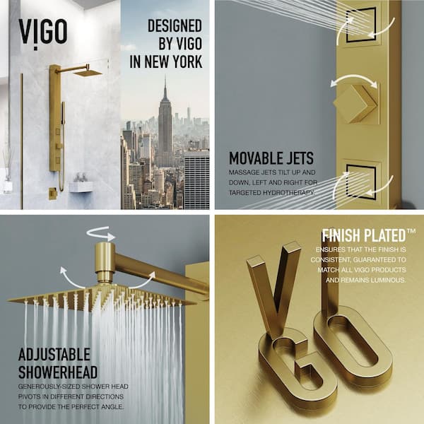 VIGO Orchid 39 in. H x 4 in. W 2-Jet Shower Panel System with