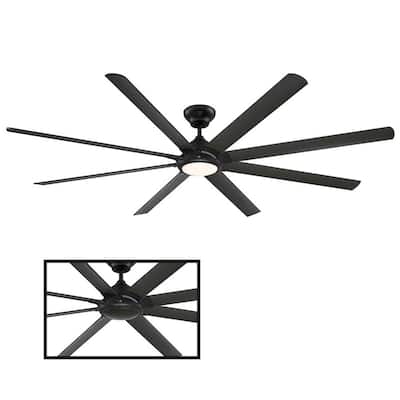 Hydra 96 in. LED Indoor/Outdoor Bronze 8-Blade Smart Ceiling Fan with 3000K Light Kit and Wall Control