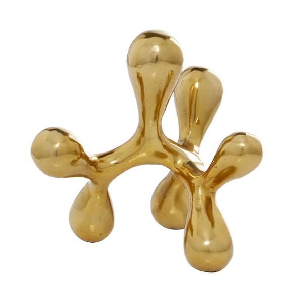 CosmoLiving by Cosmopolitan 11 in. x 12 in. Gold Aluminum Abstract Sculpture