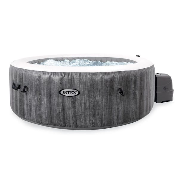 PureSpa 4-Person Plus Greywood Inflatable Hot Tub Bubble 140 Jet Number Spa with Accessory Kit