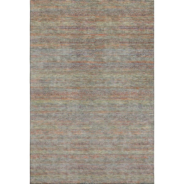 Mayfield Premium Machine Washable Abstract AMF2148 Sage 10 ft. x 14 ft. Area Rug