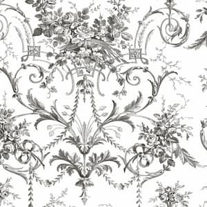 Laura Ashley Tuileries Charcoal Grey Wallpaper Sample