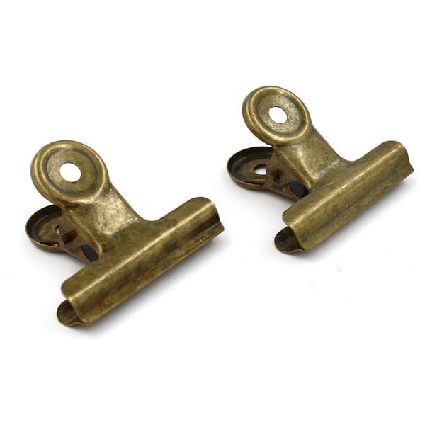 ArtSkills Project Craft Large Stainless Steel Metal Bulldog Clips, Antique Brass Color, 2.25 in. (2-Pack)