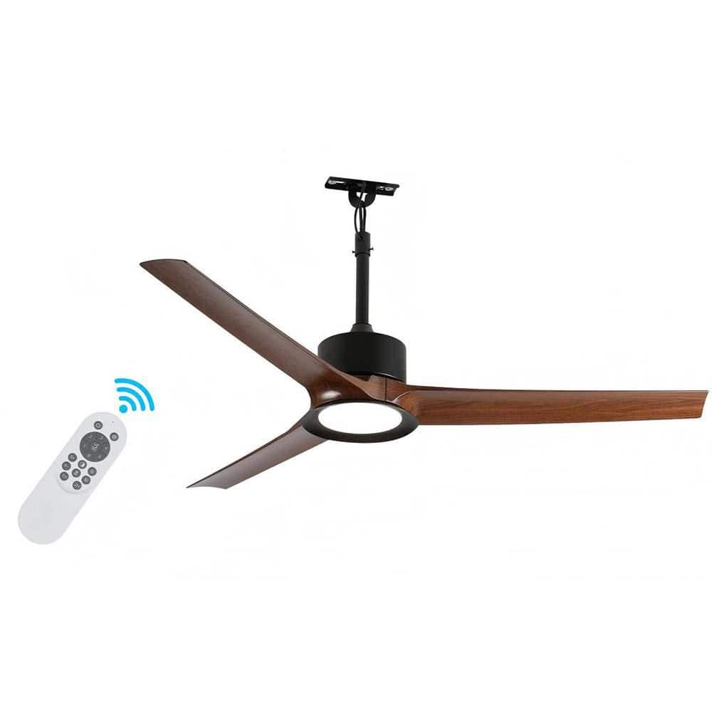 52 in. Black Outdoor Reversible DC Motor Downrod Mount Standard Ceiling Fan with Remote Control 3 ABS Blades price history on PriceWatchPro