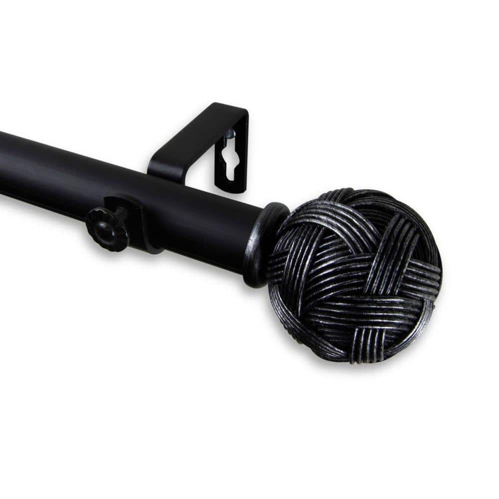 28 in. - 48 in. Telescoping 1 in. Single Curtain Rod Kit in Mahogany with Twine Finial price history on PriceWatchPro