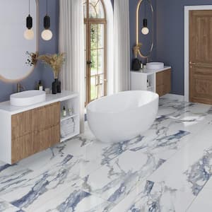 Splendor Blue 23.62 in. x 47.25 in. Polished Porcelain Rectangular Wall and Floor Tile (14 Cases/217.7 sq. ft./Pallet)