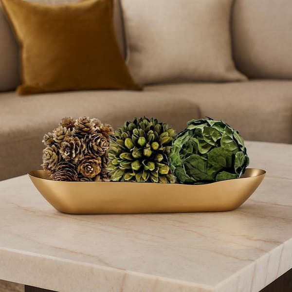 Preserved Pinecone and Oak Leaves Topiary Balls for Home Decor
