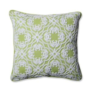 Green Square Outdoor Square Throw Pillow