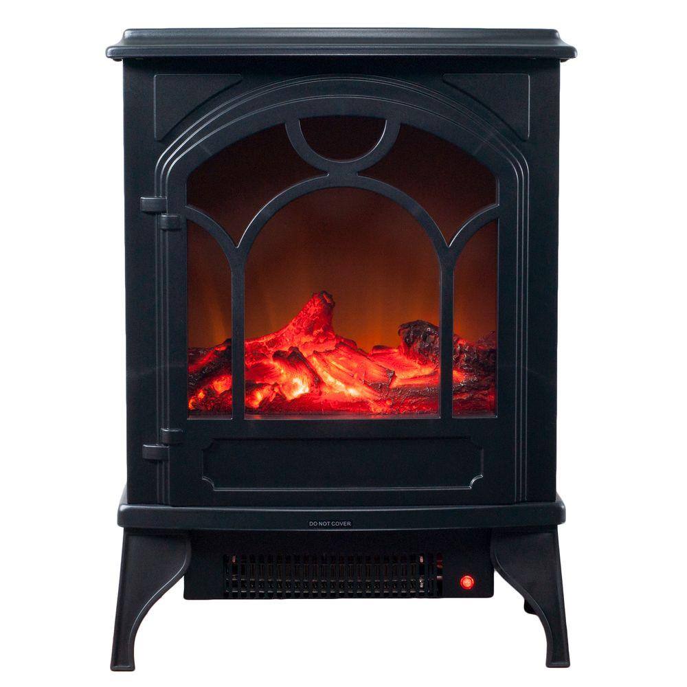 Northwest 21.5 in. Freestanding Classic Electric Log Fireplace in Black ...