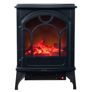21.5 in. Freestanding Classic Electric Log Fireplace in Black