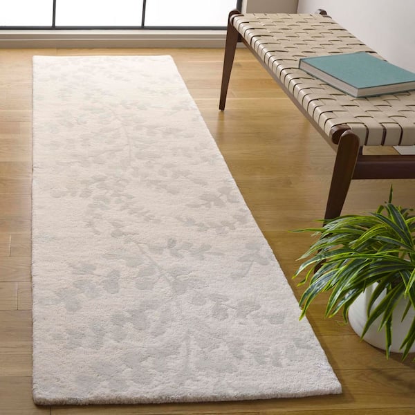 Glamour 2 ft. x 8 ft. Ivory/Beige Oversized Botanical Runner Rug