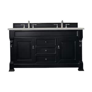 Brookfield 60.0 in. W x 23.5 in. D x 34.3 in. H Bathroom Vanity in Antique Black with Lime Delight Silestone Quartz Top