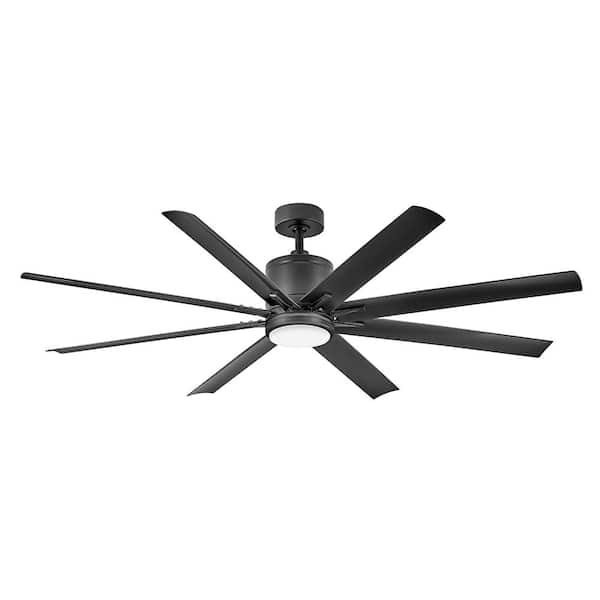Vantage 66.0 in. Indoor/Outdoor Integrated LED Matte Black Ceiling Fan with Remote Control