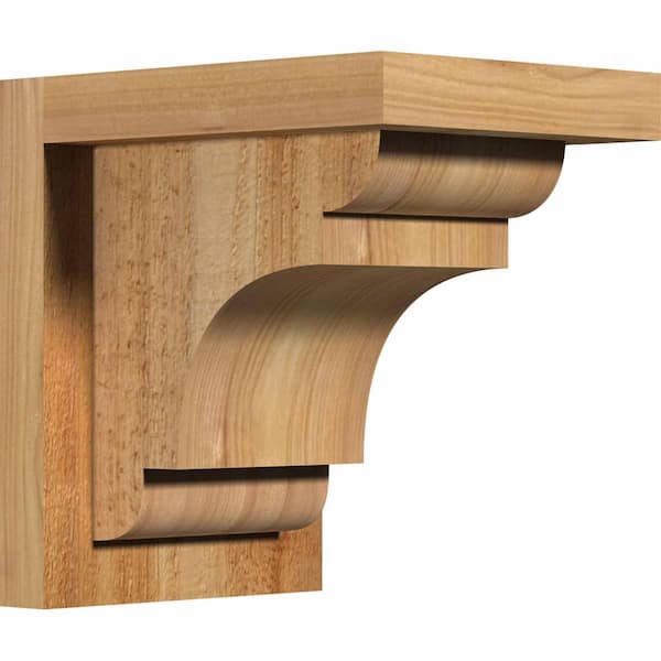 Ekena Millwork 6 in. x 8 in. x 8 in. New Brighton Rough Sawn Western Red Cedar Corbel with Backplate