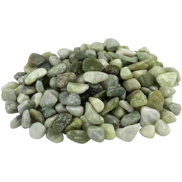Rain Forest 0.25 cu. ft., in. to in. Green Jade Polished Pebbles  (45-Pack Pallet) RFGJ2-30-PLT30 The Home Depot