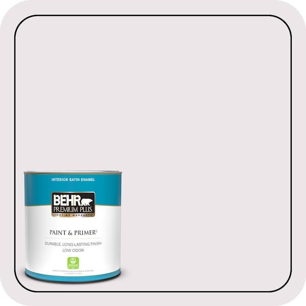 BEHR PREMIUM PLUS 1 qt. #670C-1 November Pink Satin Enamel Low Odor Interior Paint & Primer