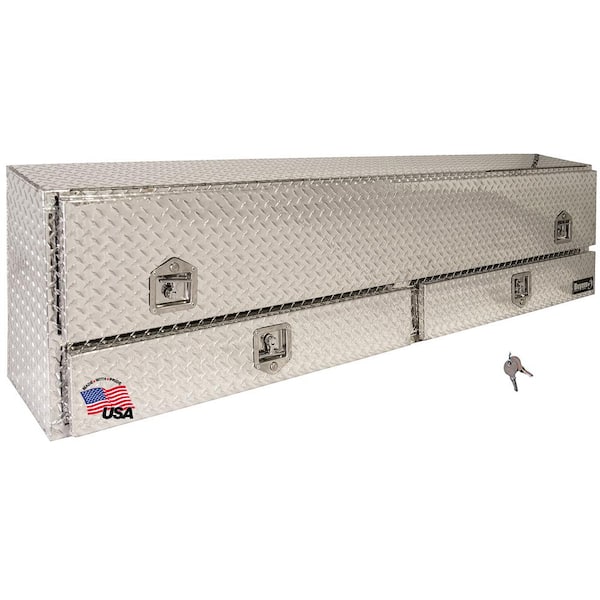 Buyers Products Company 88 in. Diamond Tread Aluminum Top Mount Contractor Truck Tool Box with 2-Drawers