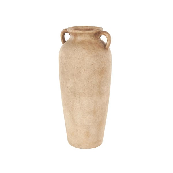 Litton Lane Copper Antique Style Textured Ceramic Decorative Vase with Handles