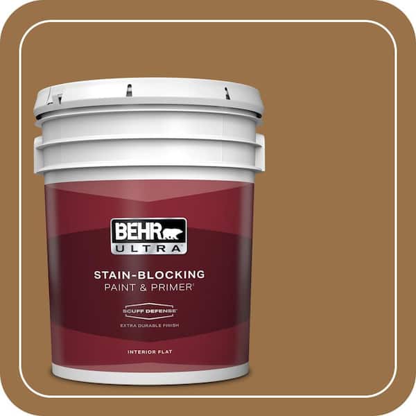 BEHR ULTRA 5 gal. #PPU4-17 Olympic Bronze Extra Durable Flat Interior Paint & Primer