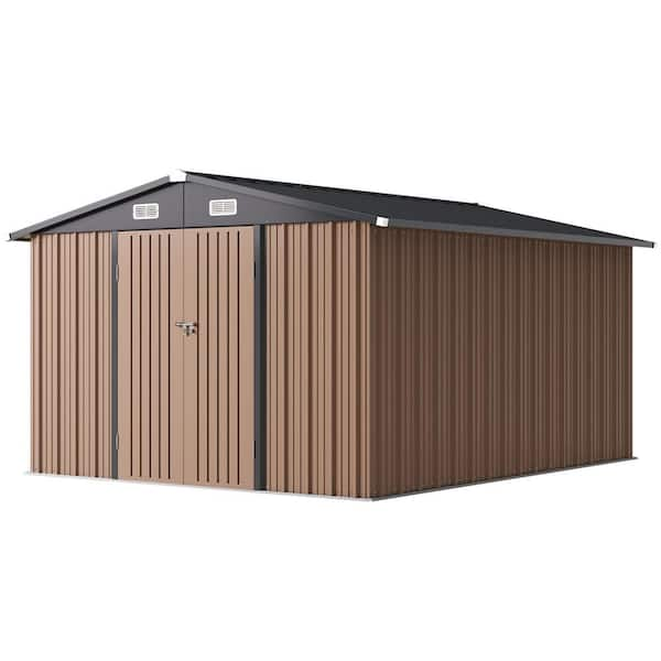 10 ft. W x 12 ft. D Metal Storage Shed with Double Door, Locks, Air Vents (115 Sq. Ft.)