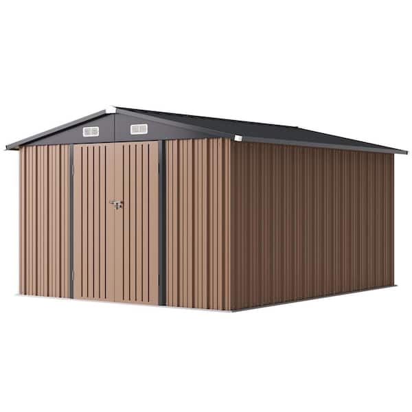 12 ft. W x 10 ft. D Outdoor Metal Storage Shed with 4 Air Vents (120 sq. ft. Coverage Area)