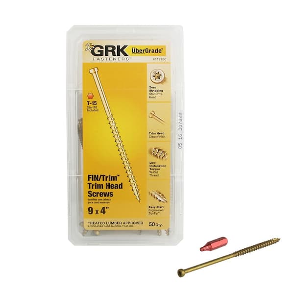GRK Fasteners #9 x 4 in. Star Drive Trim Finishing Head Screw (50-per Pack)