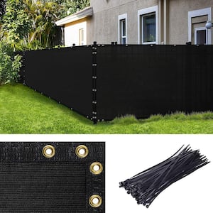 6' x 50' Black Fence Privacy Screen Windscreen, with Bindings & Grommets, Heavy Duty